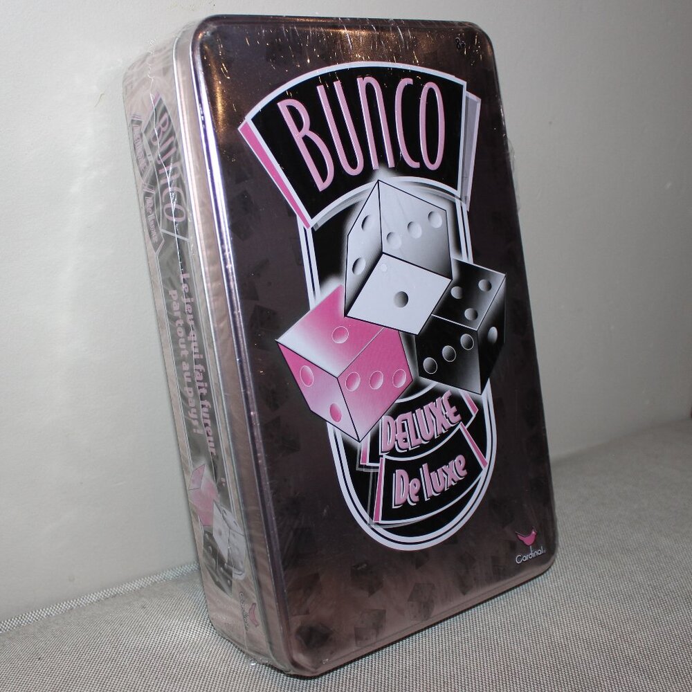 3/$55❤️new damaged tin box DELUXE BUNCO Party Dice Game 2004 Cardinal Games